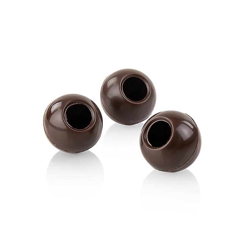 Trüffel-Hohlkugeln Marron, Zartbitterschokolade, ø 35mm, Läderach - 1,68 kg, 240 St - Karton Trüffel-Hohlkugeln Marron, Zartbitterschokolade, ø 35mm, Läderach - 1,68 kg, 240 St - Karton