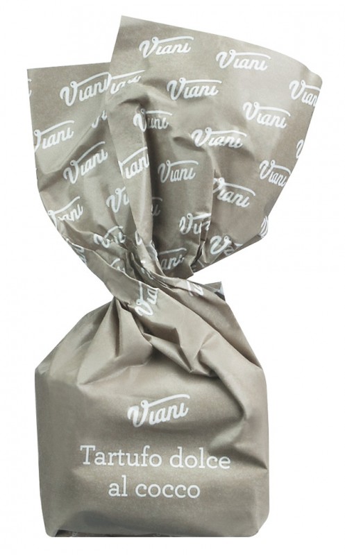 Tartufi dolci al cocco, sfusi, praline with white chocolate, hazelnuts + coconut, viani - 1,000 g - kg