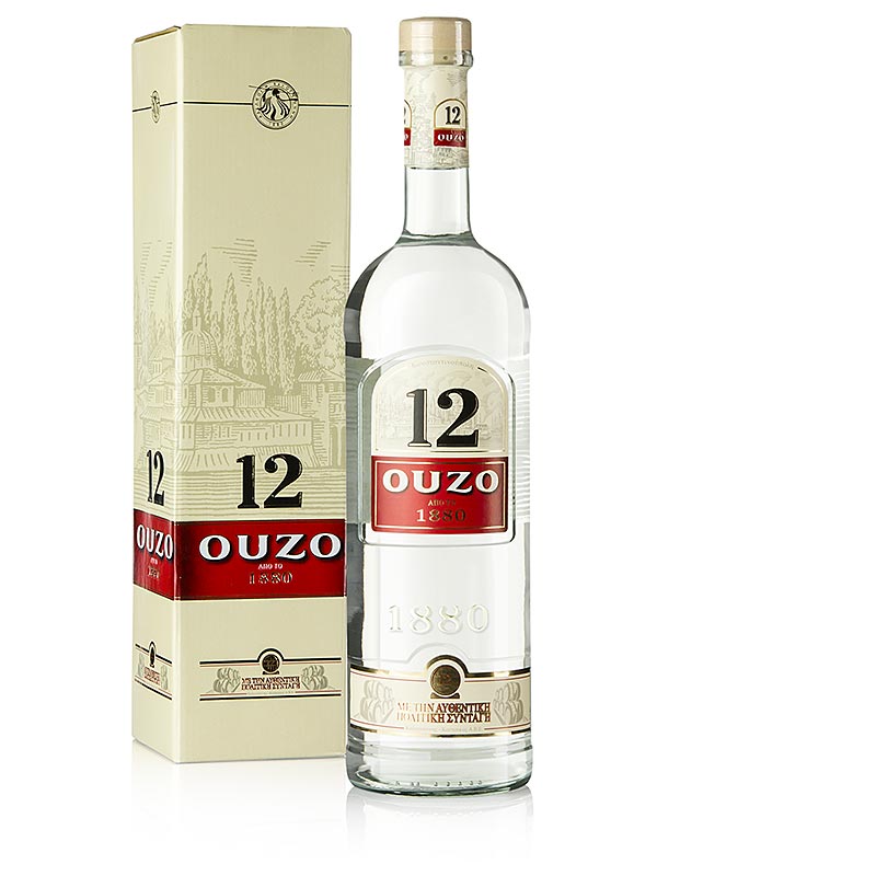 Ouzo 12, anislikør, 40% vol. - 1 l - flaske Ouzo 12, anislikør, 40% vol. - 1 l - flaske