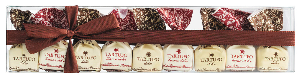 Tartufi dolci bianchi e neri, astuccio, Schokoladentrüffel weiß + schwarz, 9er-Geschenkpack., Antica Torroneria Piemontese - 125 g - Packung