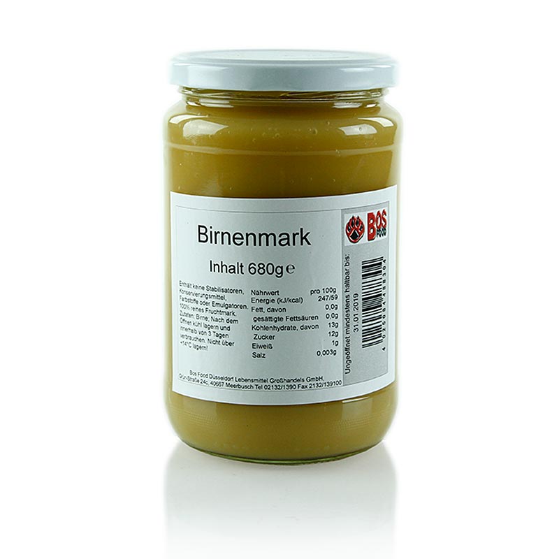 Pear puree / pulp, finely strained - 680 g - Glass