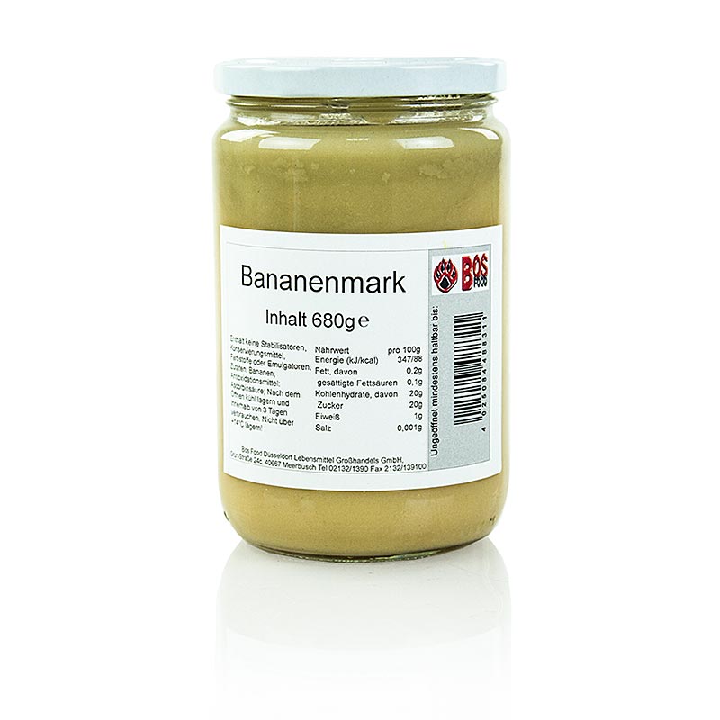 Banana puree / pulp, finely strained - 680 g - Glass
