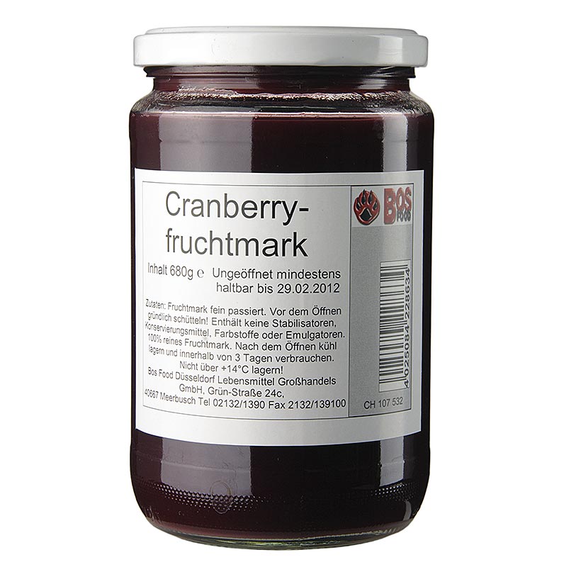 Cranberry-Püree / Mark, fein passiert - 680 g - Glas