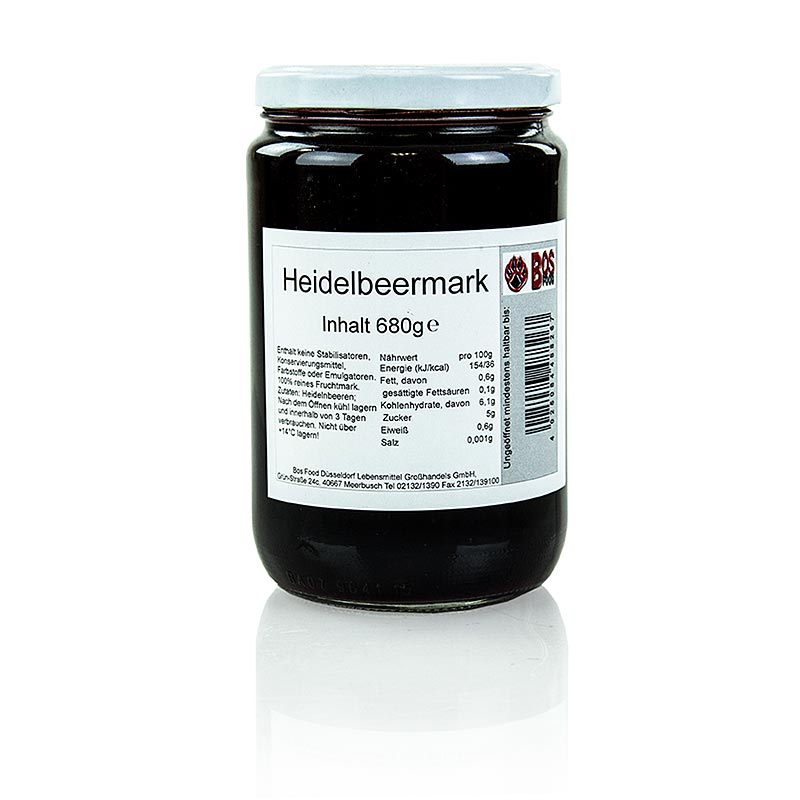 Blueberries puree / pulp, finely strained - 680 g - Glass