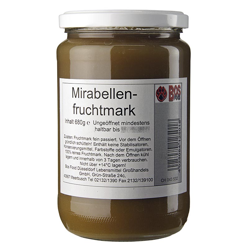 Mirabelle plum puree / pulp, finely strained - 680 g - Glass