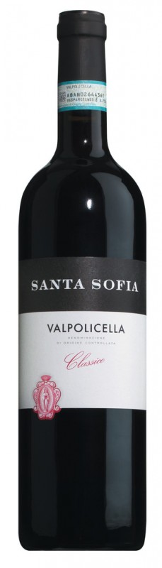 Valpolicella Classico DOC, vin rouge, acier, Santa Sofia - 0,75 l - bouteille