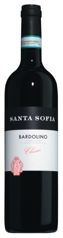 Bardolino Classico DOC, vin rouge, acier, Santa Sofia - 0,75 l - bouteille
