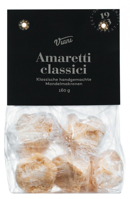 AMARETTI - Klassieke amandelmakarons, Klassieke amandelmakarons, Viani - 160 g - Zak