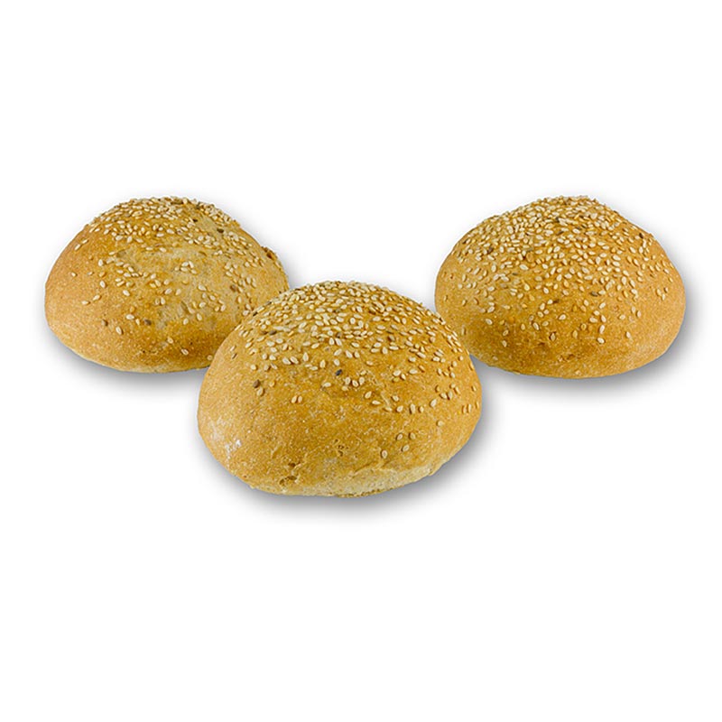 Gigabol Hamburger bun sesame, Ø ca.11cm, prebaked, C.Siegert - 2.4 kg, 24 x 100 g - carton