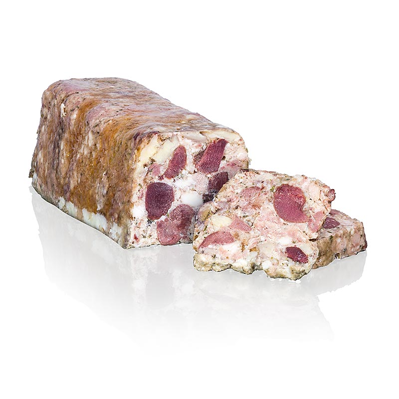 Terrine von Entenfleisch Vigneronne, mit Kastanien, Trapez, Rougie - 1 kg - Pe-schale