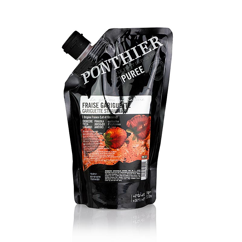 Ponthier Püree- Erdbeere Gariguette, mit Zucker - 1 kg - Beutel