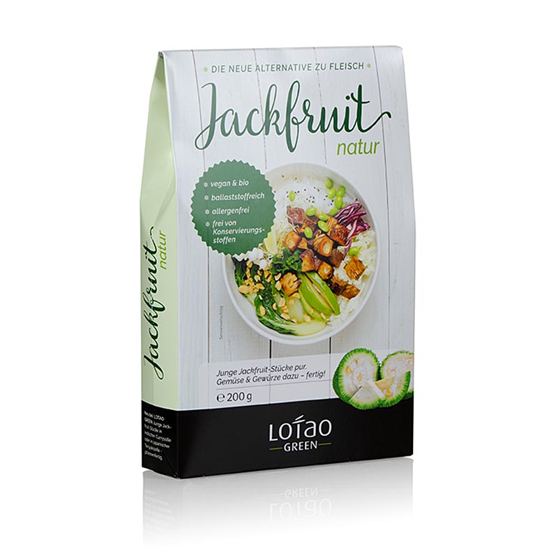 Jackfruit Fruchtfleisch, natur, gewürfelt, vegan, Lotao, BIO - 200 g - Schachtel