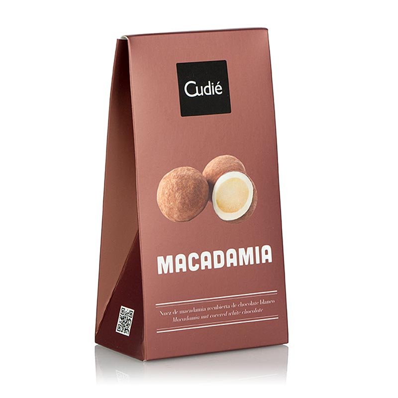 Catanies - Macadamia caramélisée au chocolat blanc, Cudie - 80 g - boîte