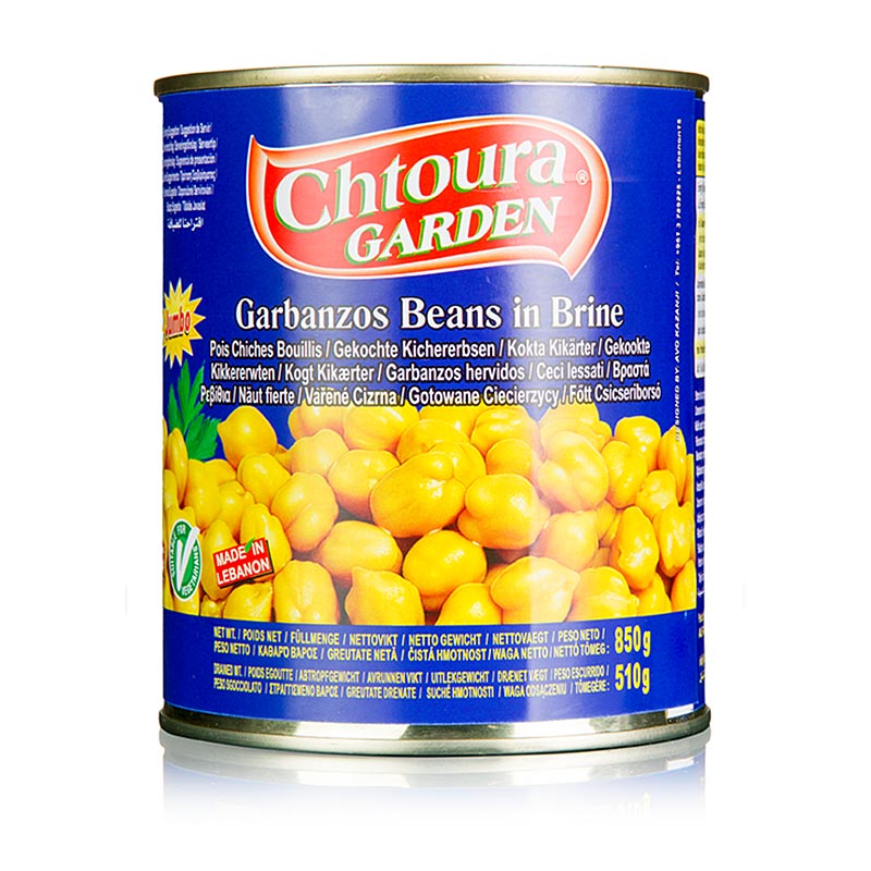 Chickpeas, in brine, Chtoura Garden - 850 g - can