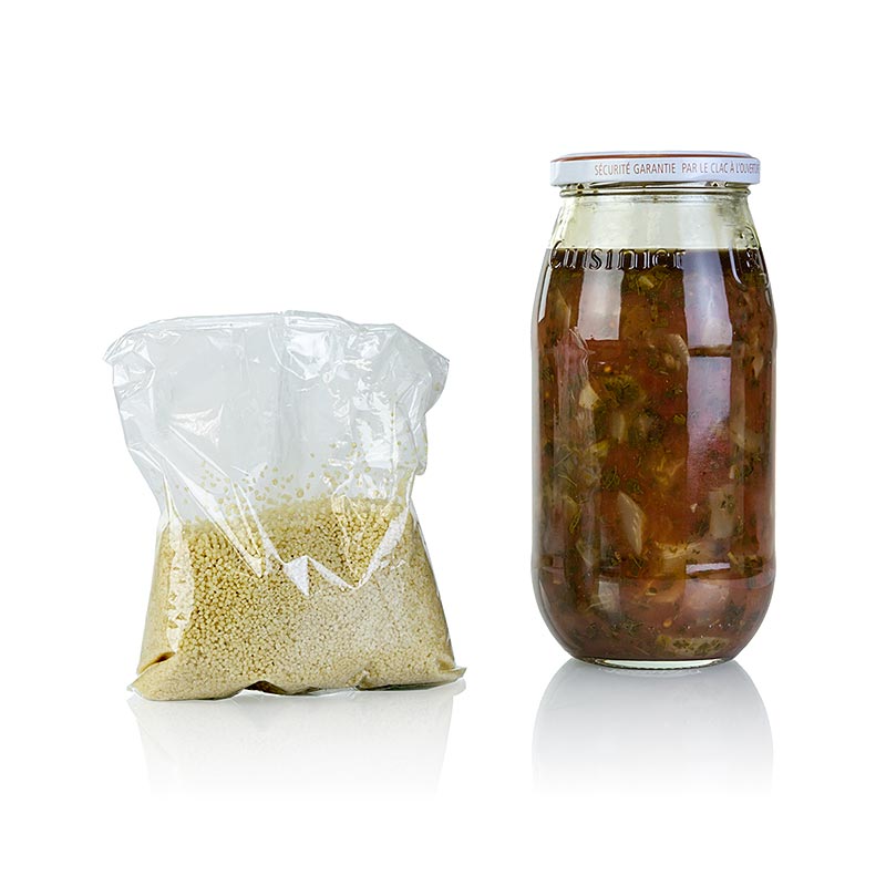 Melange pret a taboule, 1 verre de sauce et 1 sachet de couscous - 630g - Papier carton