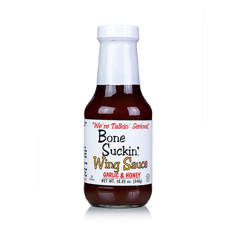 Sauce pour ailes de poulet Bone Suckin` - Miel d`ail, Ford`s Food - 290 ml - Verre Sauce pour ailes de poulet Bone Suckin` - Miel d`ail, Ford`s Food - 290 ml - Verre