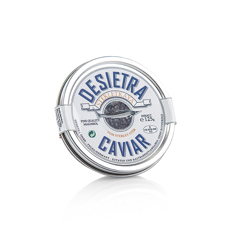 Desietra Sterletkaja Kaviar vom Sterlet Stör, Aquakultur Deutschland - 125 g - Dose Desietra Sterletkaja Kaviar vom Sterlet Stör, Aquakultur Deutschland - 125 g - Dose