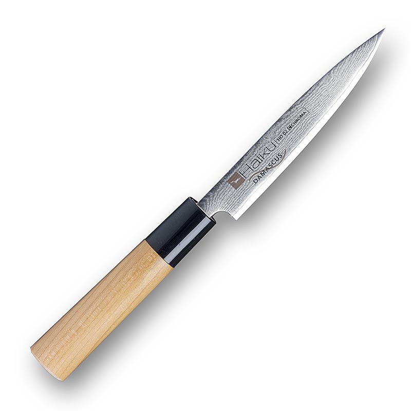 Haiku Damast HD-02 Damast Allzweckmesser, 12cm, Kirschholz, 32-fach gefaltet - 1 St - Schachtel Haiku Damast HD-02 Damast Allzweckmesser, 12cm, Kirschholz, 32-fach gefaltet - 1 St - Schachtel