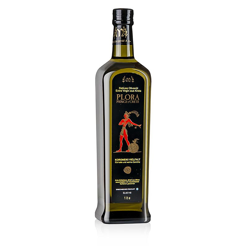Huile d`olive extra vierge, Plora Prince de Crete, Crete - 1 litre - Bouteille