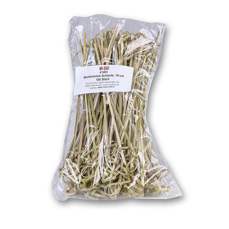 Brochettes en bambou, a extremite nouee, vertes, 18 cm - 100 heures - sac