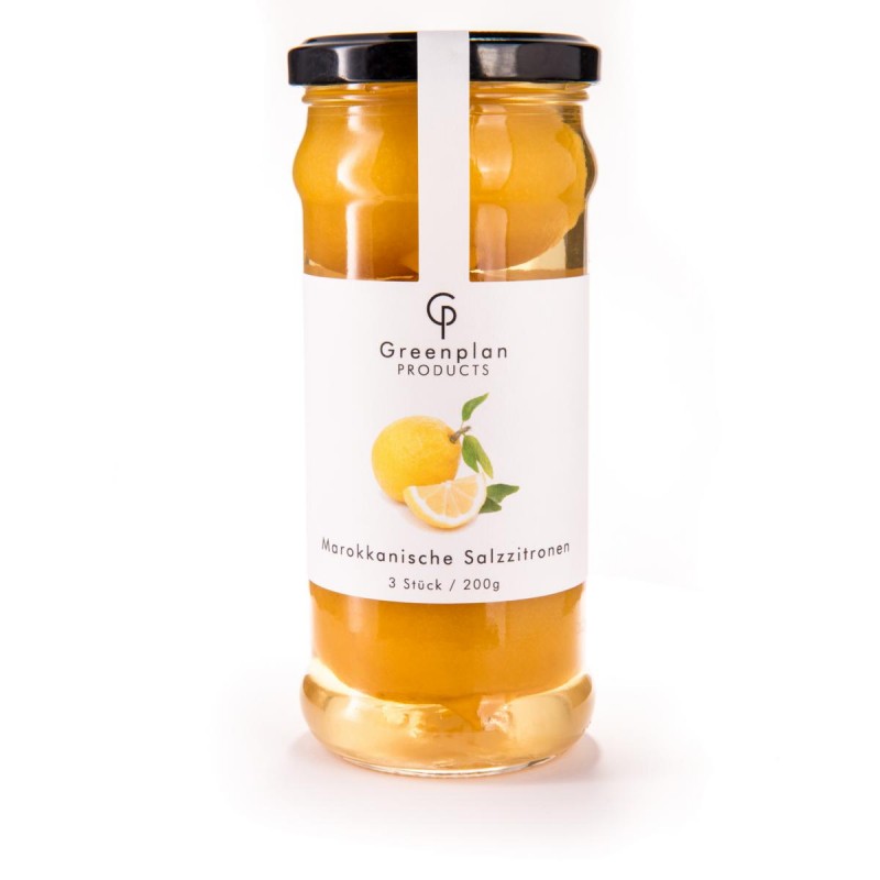 Moroccan salt lemons, pickled lemons - 3 pieces - Glass