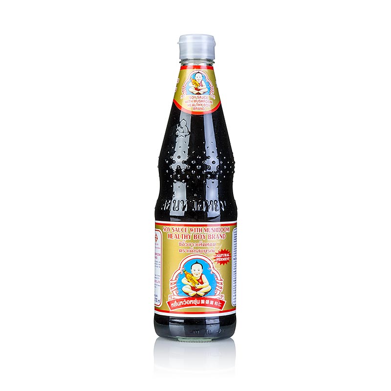 Soja-Sauce - Shoyu, Healthy Boy, dunkel, mit Pilzen - 700 ml - Flasche