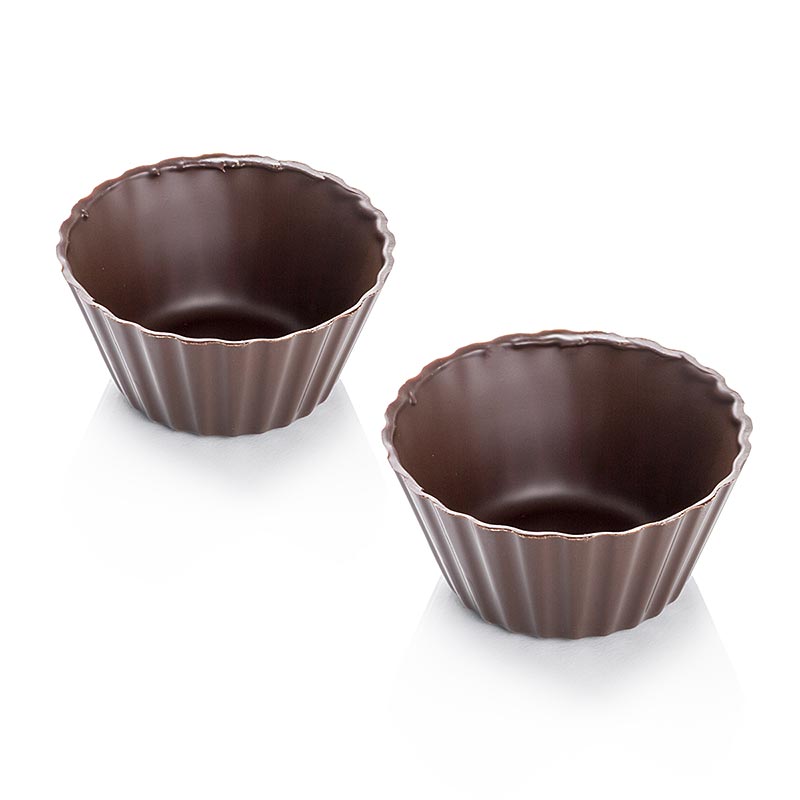 Chocoladevorm - Victorias, donkere chocolade, Ø 40-65 mm, 30 mm hoog - 904 g, 84 st - karton