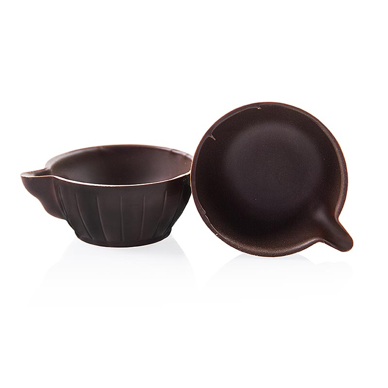 Chocolate mold - espresso cups, small, dark chocolate, Ø 44 mm, 25 mm high - 984g, 168 pieces - Cardboard