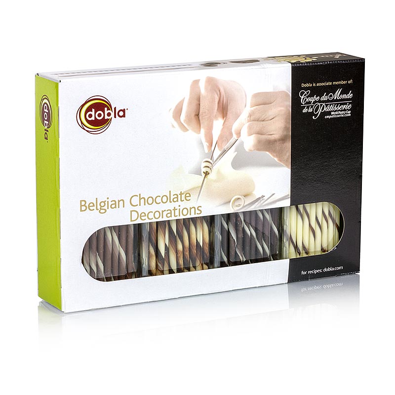 Assortiment chocoladedecoratie - selectie 1, 4 verschillende cigarillos - 360 g, 108 st - blaar
