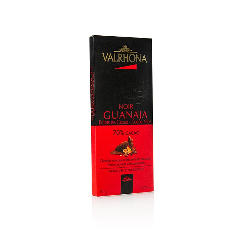 Valrhona Noir Guanaja - Bitterschokolade mit Kakaobrösel, 70 % Kakao - 70 g - Schachtel Valrhona Noir Guanaja - Bitterschokolade mit Kakaobrösel, 70 % Kakao - 70 g - Schachtel