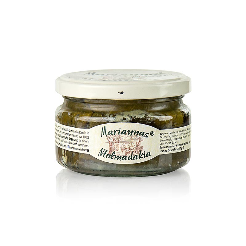 Vine leaves, stuffed, Marianna`s - 200 g - Glass