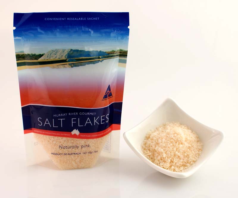 Murray River Salz - Pink Salt Flakes, rosa Solesalz-Flakes, aus Australien - 50 g - Beutel Murray River Salz - Pink Salt Flakes, rosa Solesalz-Flakes, aus Australien - 50 g - Beutel