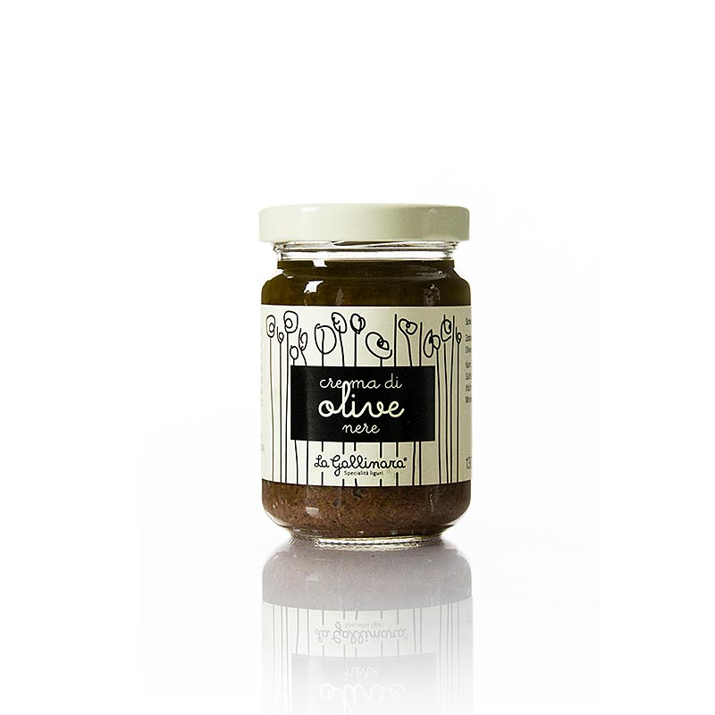 Olivencreme, sort, La Gallinara - 130 g - Glas Olivencreme, sort, La Gallinara - 130 g - Glas