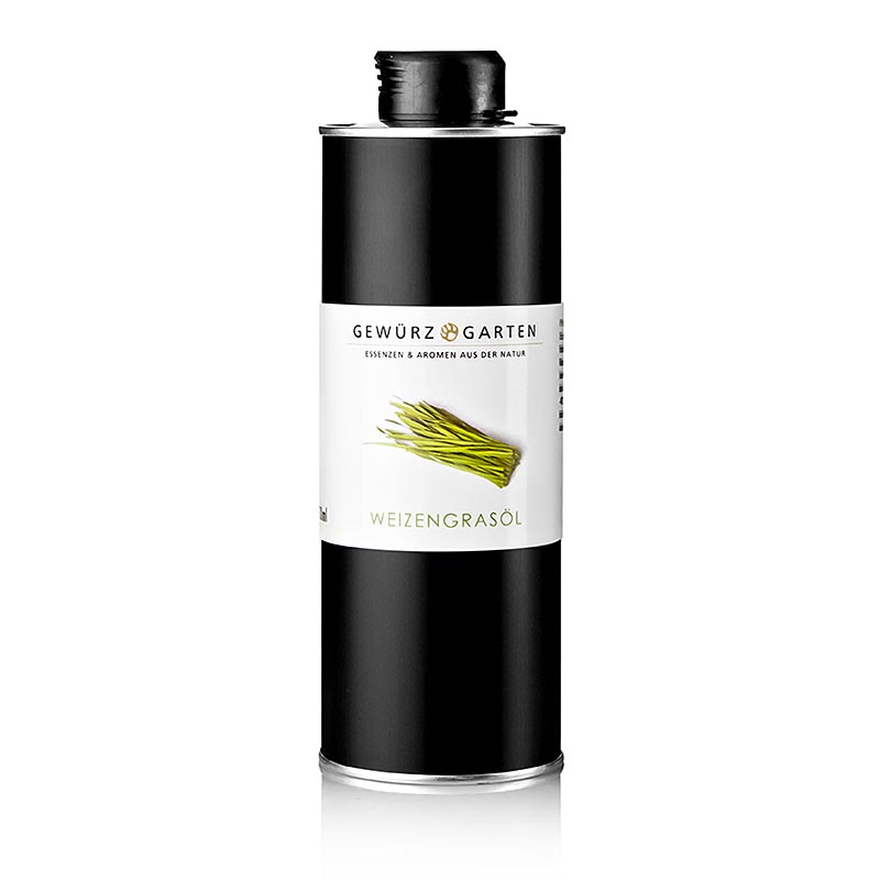 Huile d`herbe de blé dans de l`huile de colza Spice Garden - 500 ml - Aluflasche