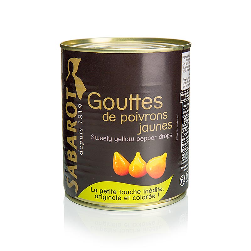 Gouttes de paprika, jaunes, gouttes sucrées, Gouttes de Poivron - 793 g - boîte