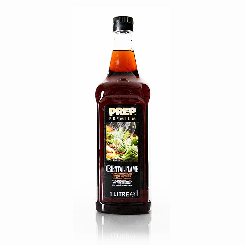Prep Oriental Flame, Sesamöl mit Chiliextrakt - 1 l - Pe-flasche Prep Oriental Flame, Sesamöl mit Chiliextrakt - 1 l - Pe-flasche