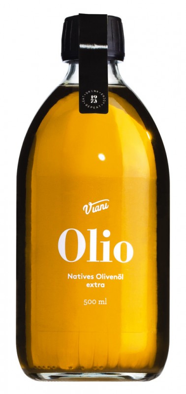 OLIO - Olio d`oliva ekstra jomfru, ekstra jomfru olivenolie, medium frugtagtig, Viani - 500 ml - flaske