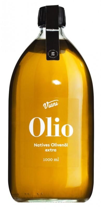 OLIO - Olio d`oliva extra vierge, extra vierge olijfolie, medium fruitig, Viani - 1000 ml - fles