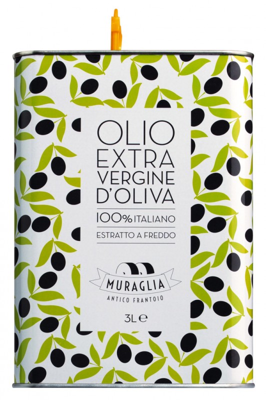 Olio extra vierge Peranzana, zak in doos, extra vierge olijfolie, zak in doos, Muraglia - 3.000 ml - Kan