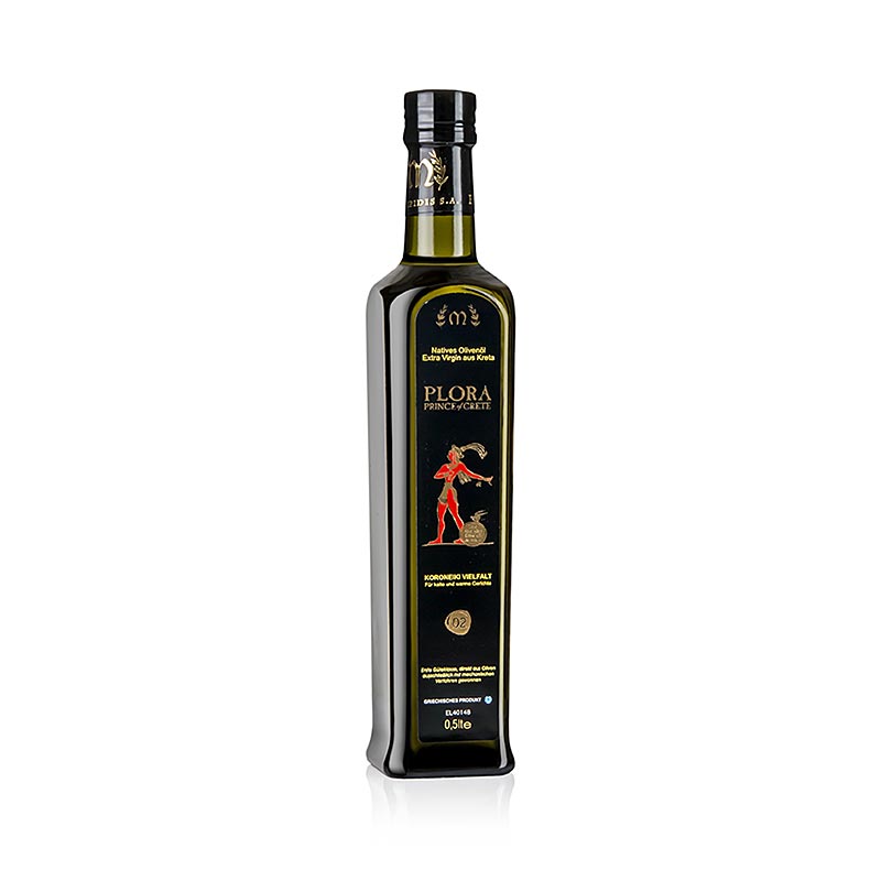 Huile d`olive extra vierge, Plora Prince de Crete, Crete - 500 ml - Bouteille