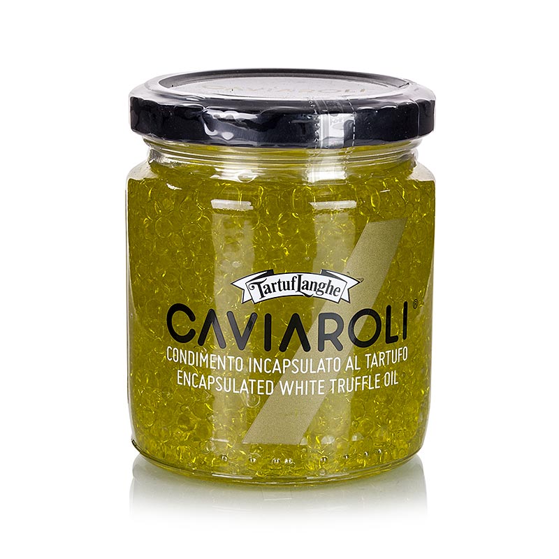 TARTUFLANGHE Trüffel Kaviar - Perlage di Tartufo, aus weißem Trüffelöl - 200 g - Glas