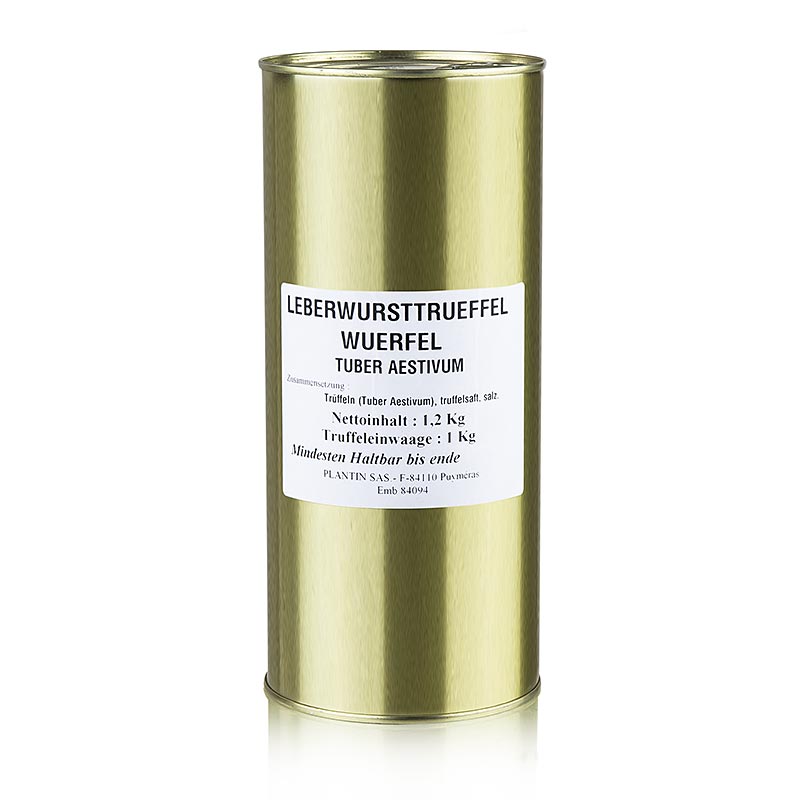 Leberwursttrüffel in Würfeln - tuber aestivum, Plantin - 1,1 kg - Dose Leberwursttrüffel in Würfeln - tuber aestivum, Plantin - 1,1 kg - Dose