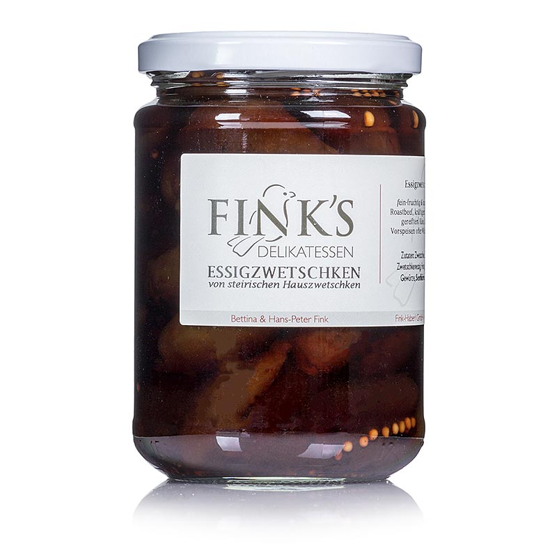 Essigzwetschken, mit steirischen Hauszwetschken Fink`s Delikatessen - 410 g - Glas Essigzwetschken, mit steirischen Hauszwetschken Fink`s Delikatessen - 410 g - Glas