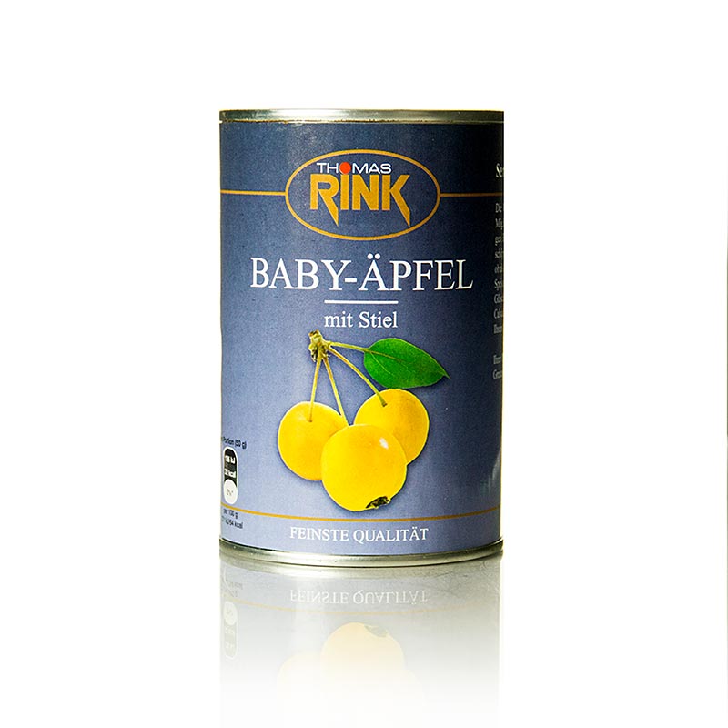 Pommes bébé, légèrement sucrées, à tige Thomas Rink - 425 g - boîte