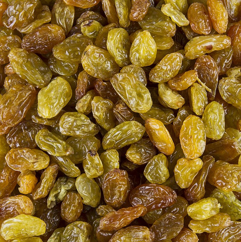 Jumbo druer, grøn / gul, svovlholdig, chile (ligner sultanas) - 1 kg - Pe-sac