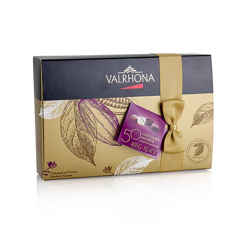 Valrhona Ballotin Sortiment, feine Pralinenmischung - 465 g, 50 Stück - Schachtel