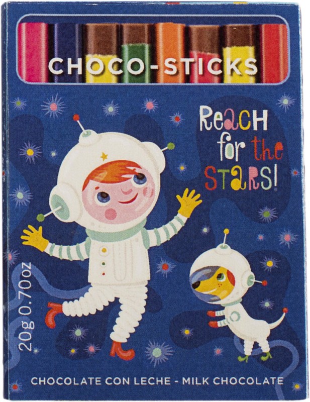 Lapices kleuren, display, kleurpotloden van melkchocolade, display, Simon Coll - 45 x 20 g - tonen