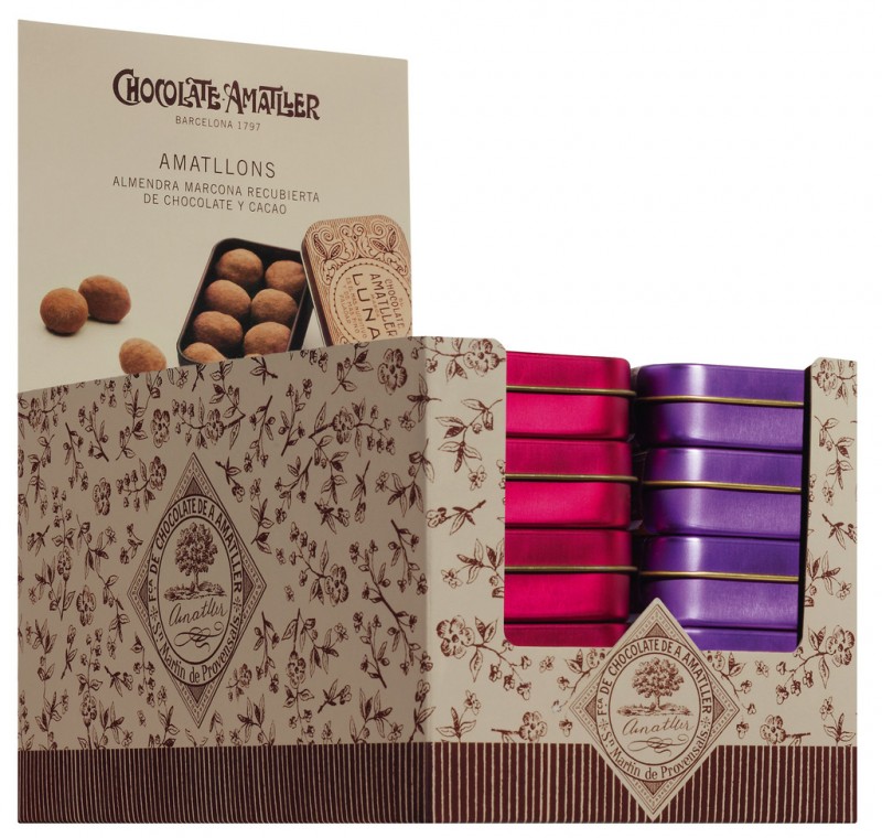 Amatllons, display, amandelen bedekt met chocolade, display, Amatller - 20 x 35 g - tonen