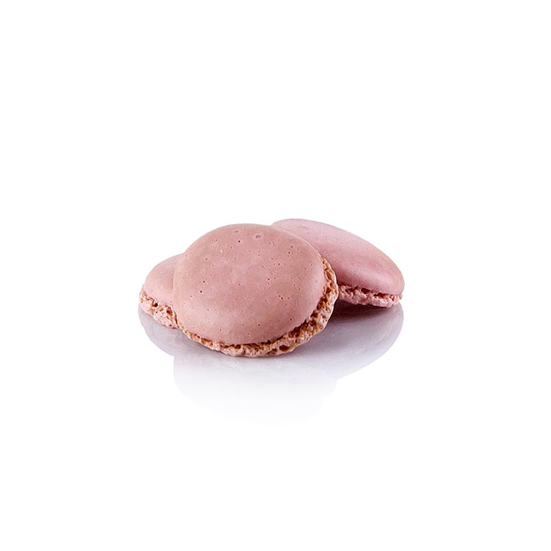 Macarons lyserøde, mandel marengshalver, til påfyldning, Ø 3,5 cm - 921 g, 384 stk - karton