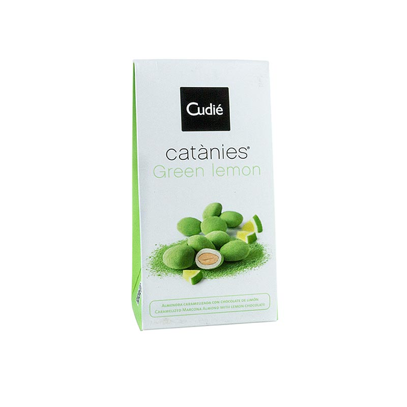 Catanies - green lemon, span. Mandeln in Zitronenschokolade, Cudies - 80 g - Packung